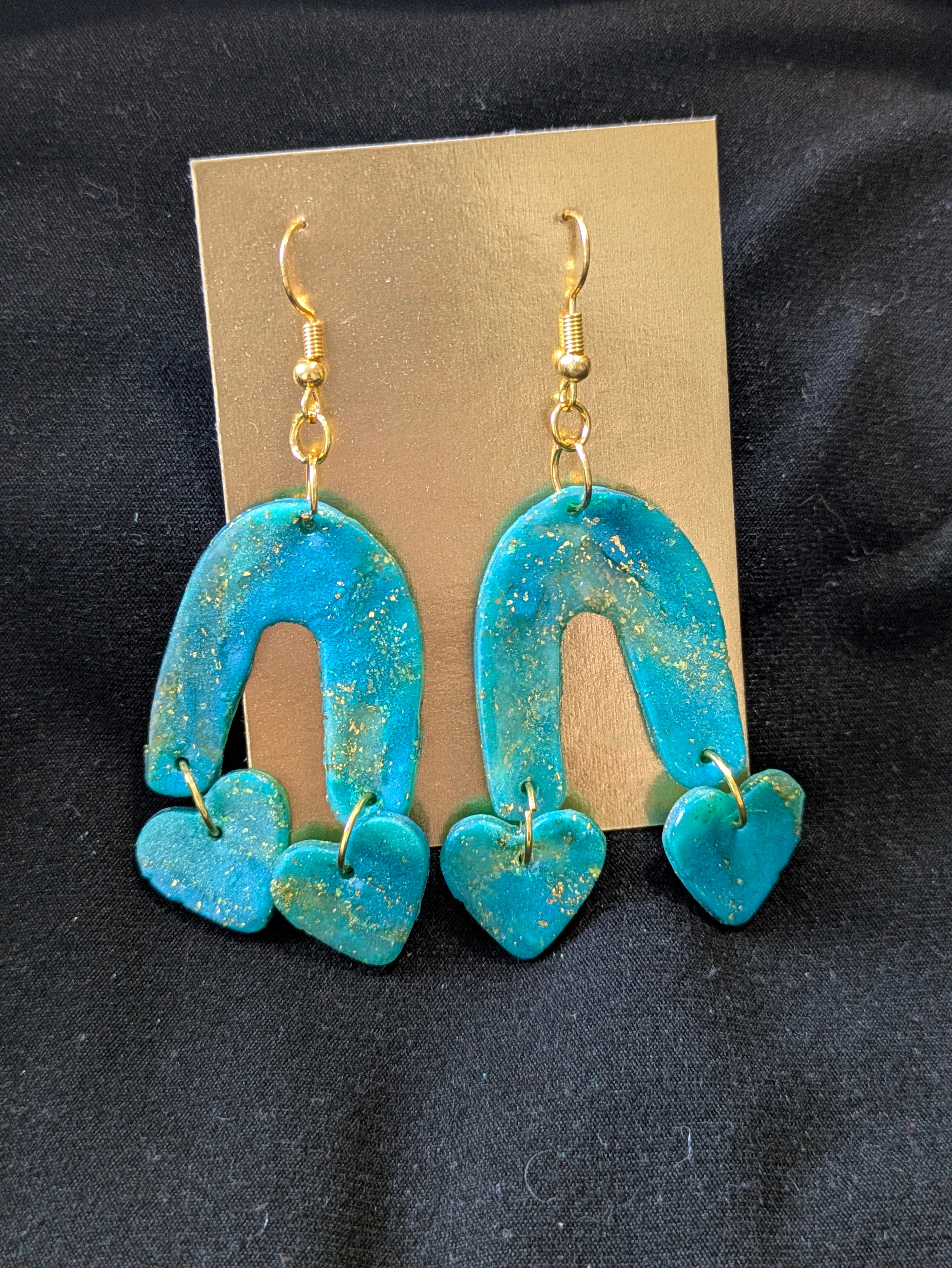 teal rainbows and hearts