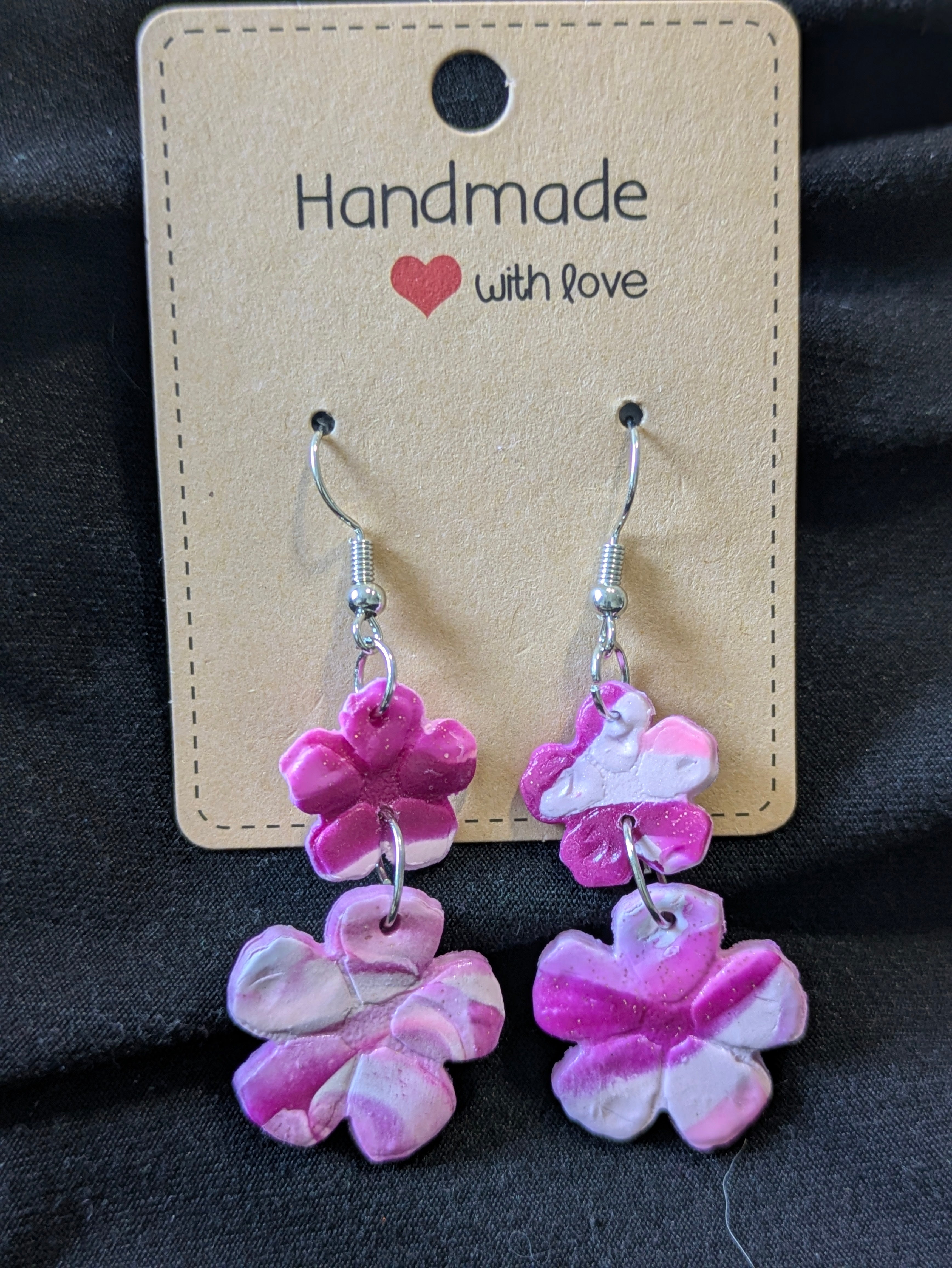 pink and white dangling flowers