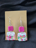 peonies on a white square with a pink square above
