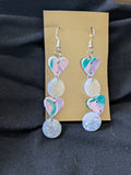 purple , pink and teal hearts with opal circles