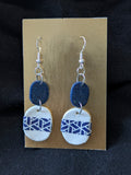 white oval and blue with blue and sparkle oval