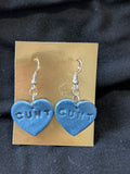 blue hearts with cunt on them