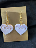 light pink hearts with cunt on them