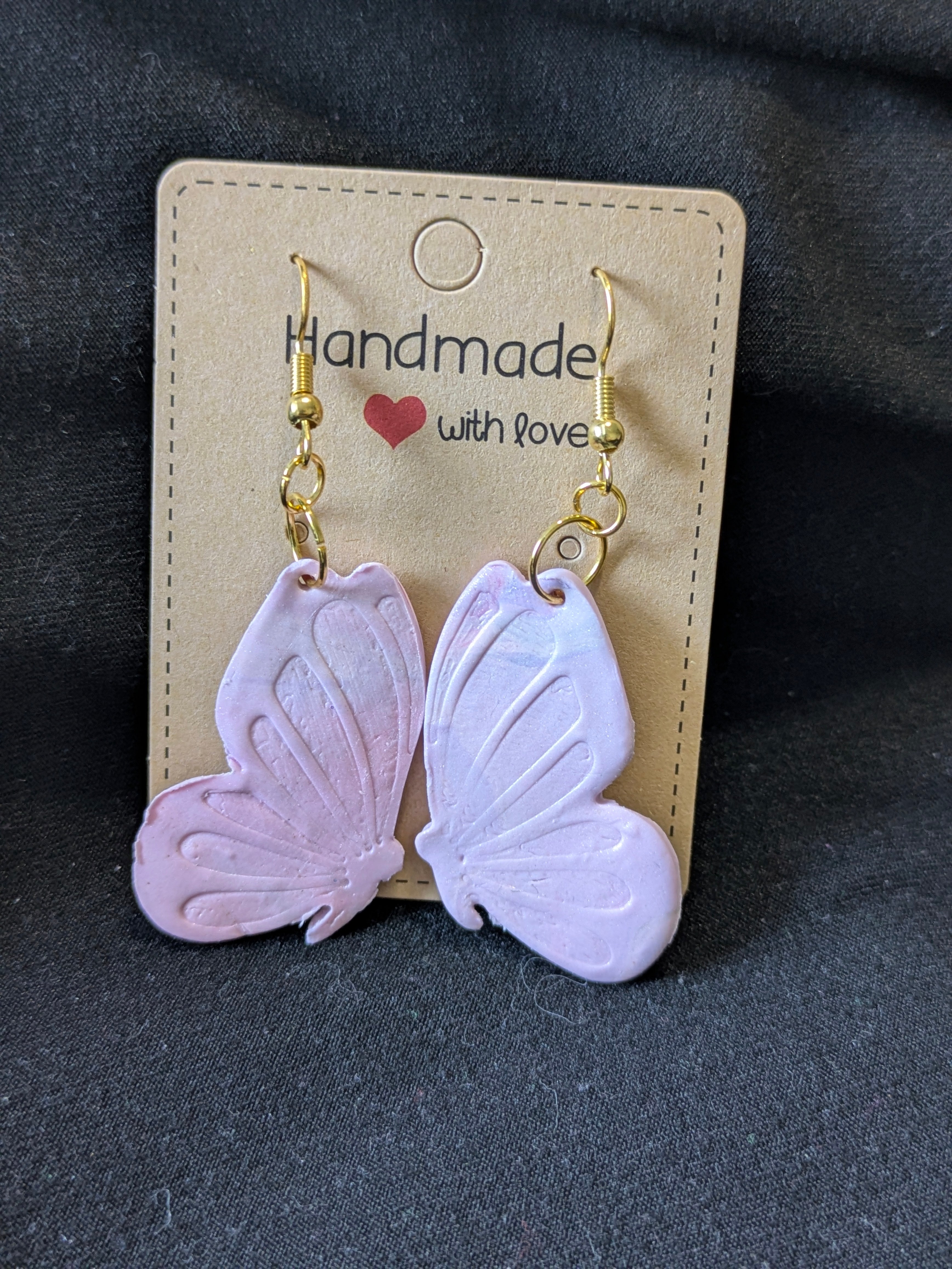 Pink and white sparkly butterflies