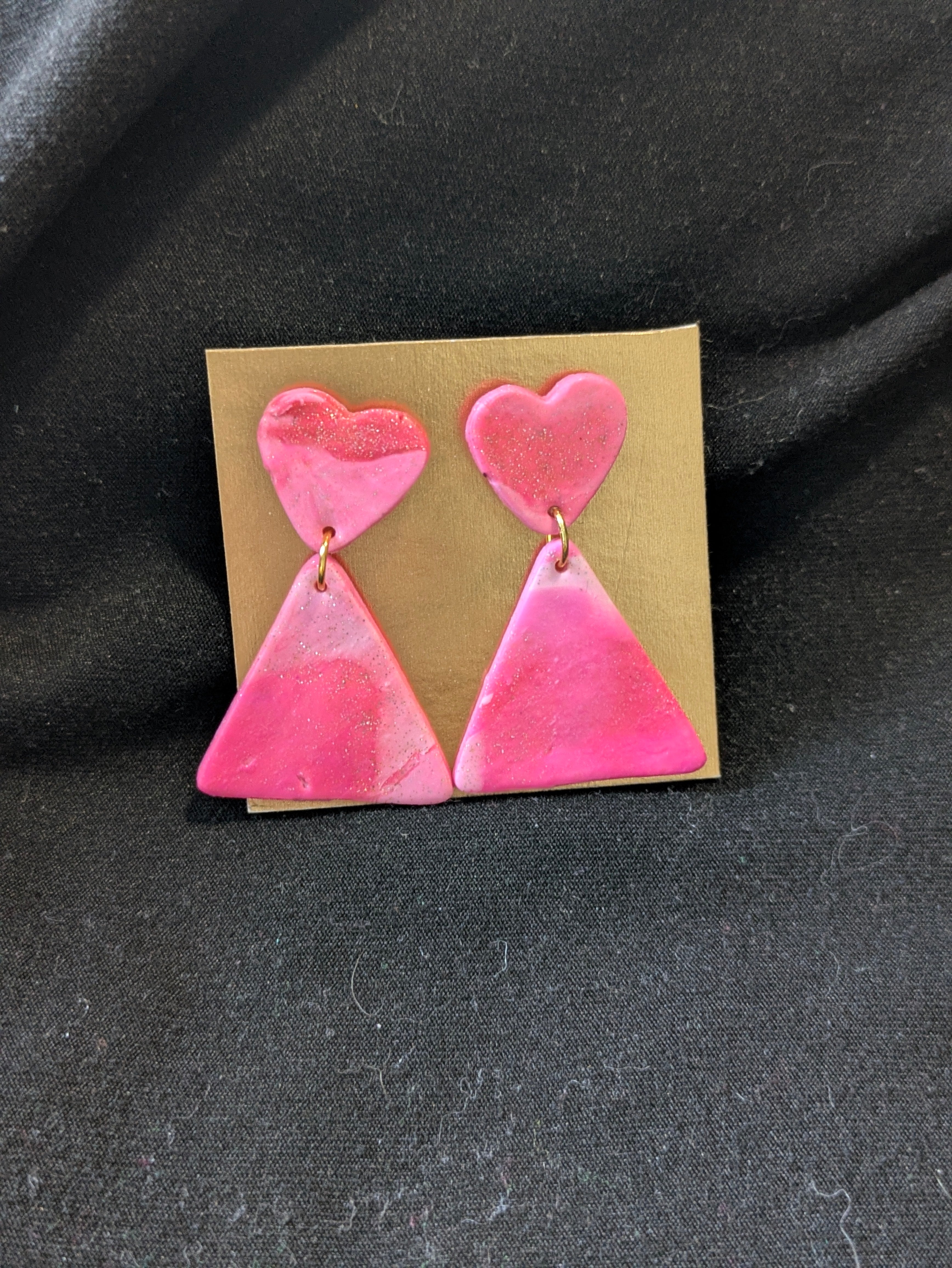 Pinks and gold  heart and triangle