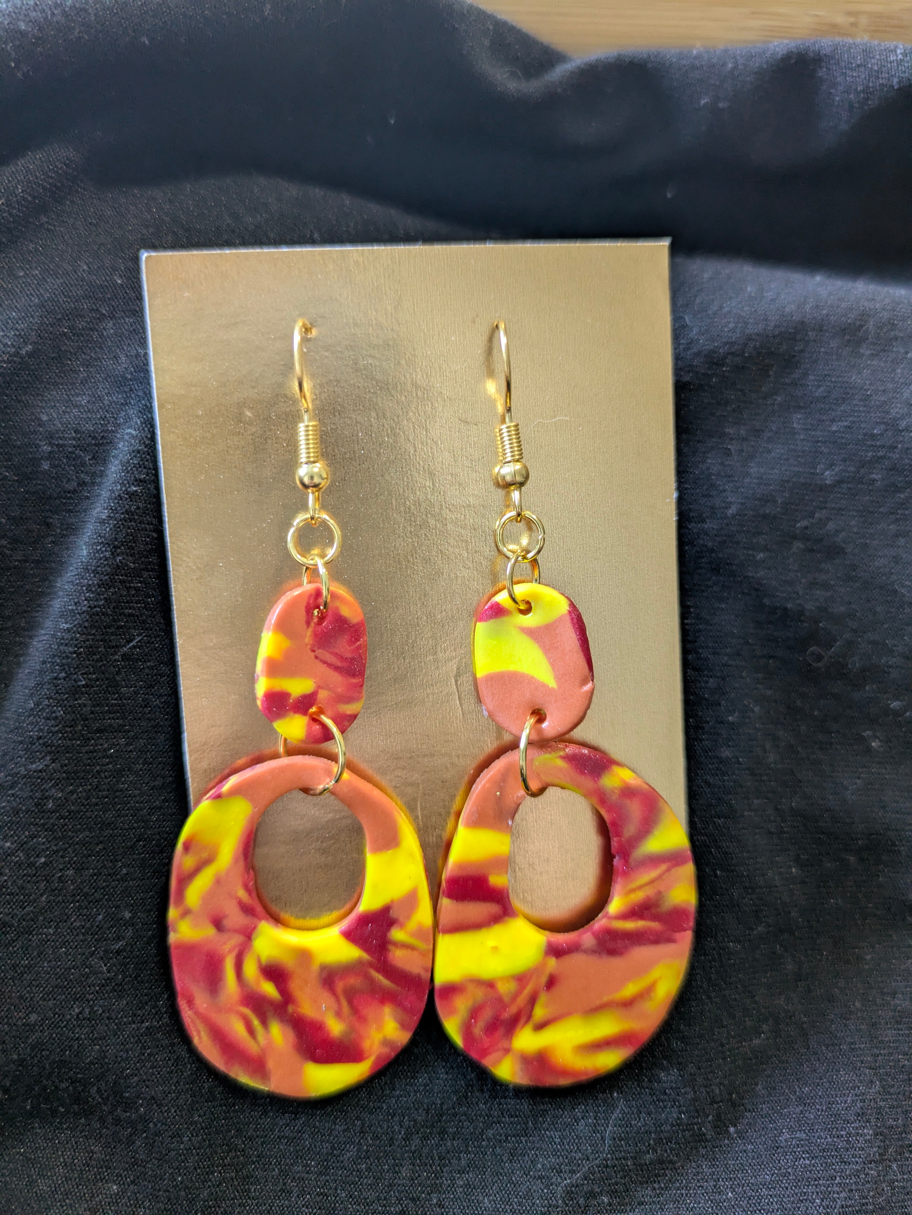 Red, orange and yellow ovals