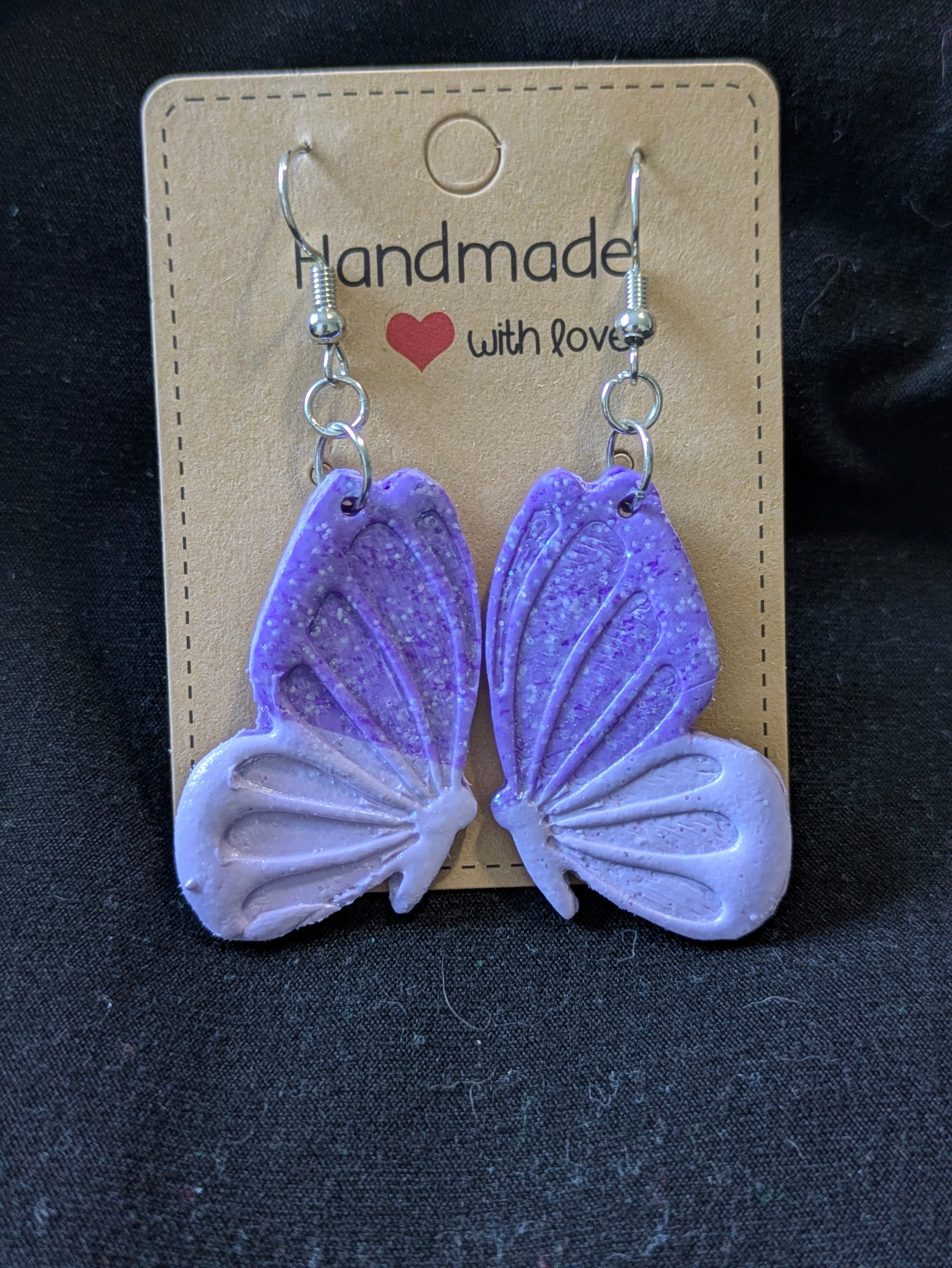 Bright and light purple sparkly butterflies