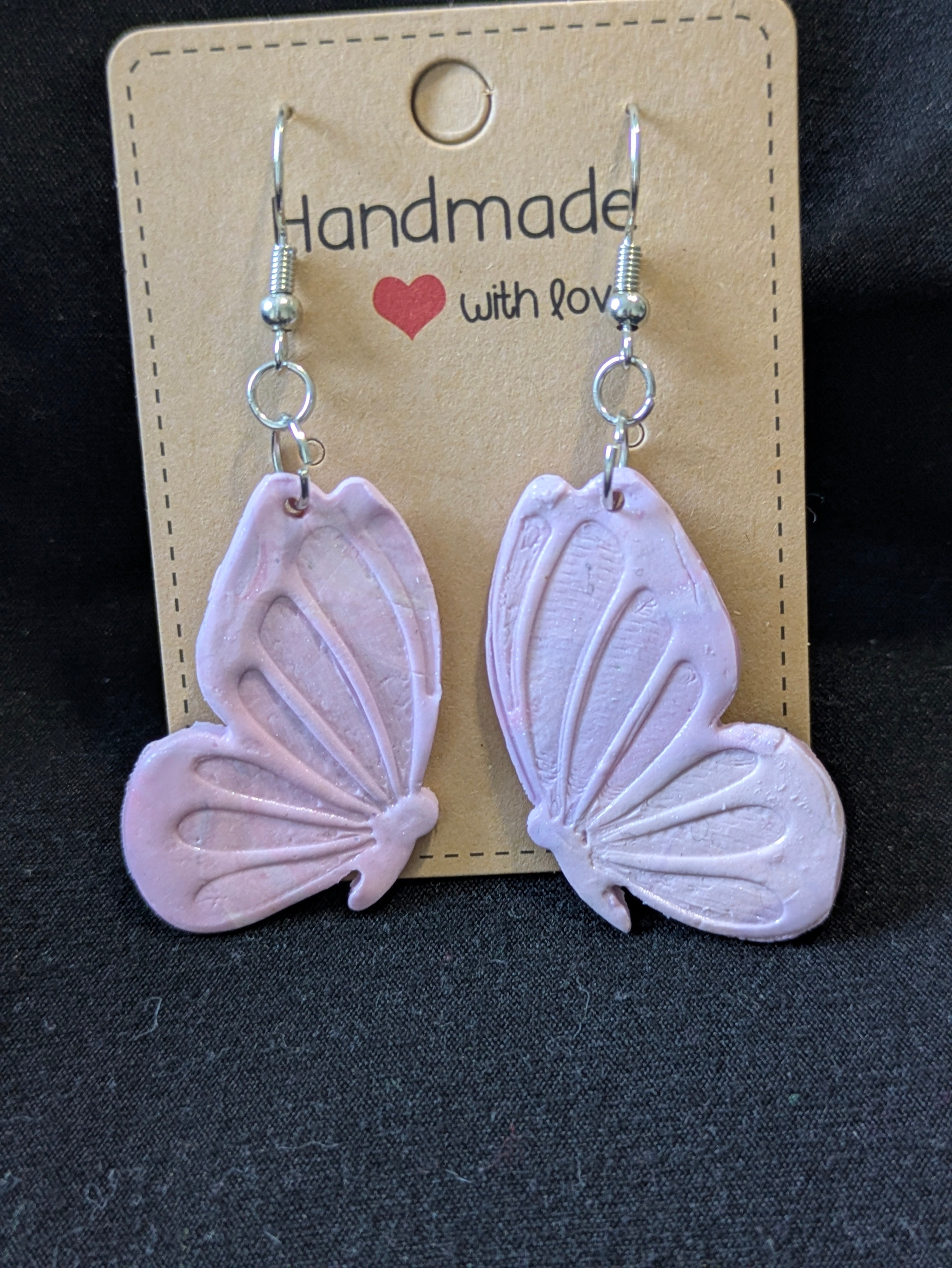 Pink and purple with white sparkly butterflies