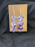 Purples, silver and translucent hearts